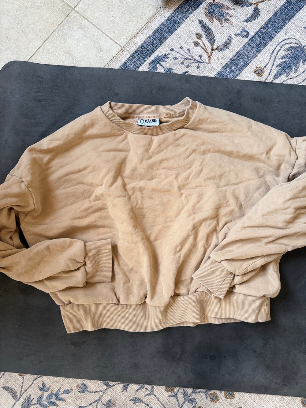OAK Crewneck Sweatshirt in Light Beige